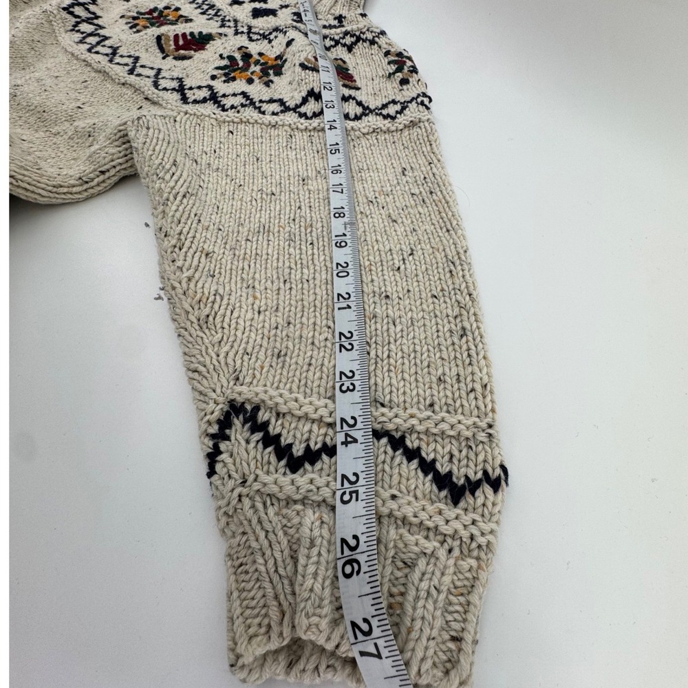 Vintage Outback Red Sweater Womens M Cream Fair Isle Wool Blend Mock Neck Chunky - Picture 5 of 9